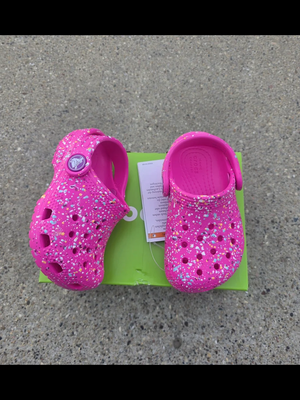 Girls' Hot Pink Glitter Splash Clog - Kids' Toddler Girls 6C